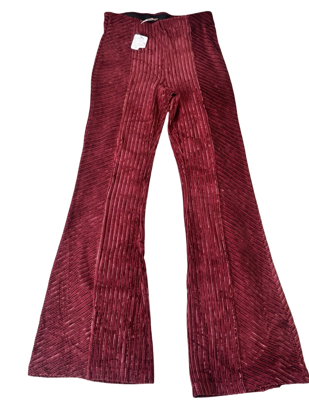 NWT Free People Women’s Copper Brown Slim Pull-On Velvet Flare Pants Size M - Picture 3 of 7